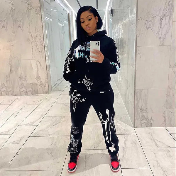 Sports Tracksuit Women Two Piece Set Winter Woman Sweaters 2 Piece Sets Womens Outfits Sexy Sweatsuits Couple Clothes M20S09140 210712