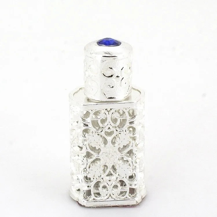 3ml Arabic Alloy Perfume Bottle Arab Attar Glass Essential Oil Bottle Container with Craft Decoration WB3242