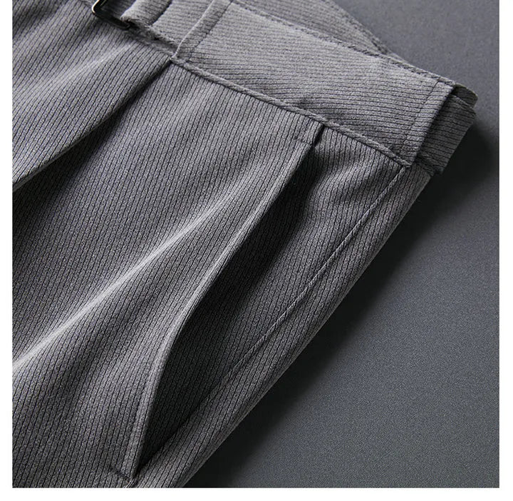 9 Part Pants For Men Pleated Pants Korean Fashion Ankle Length Streetwear Casual Pant Men's Formal Trousers Slacks Chinos New Brand