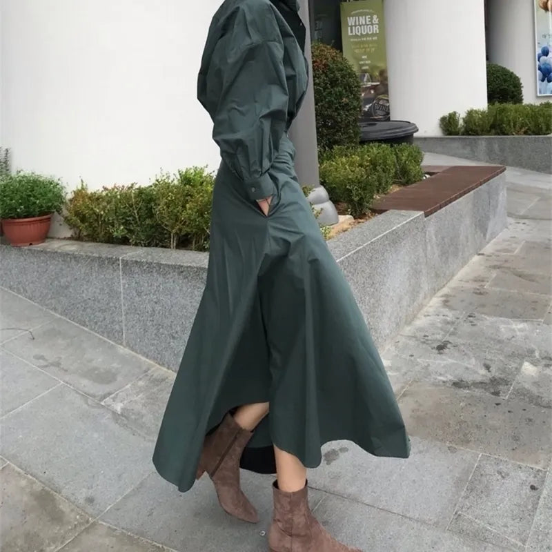 Plus Size Summer Shirt Dress Evening Female Vintage Dress Party Oversize Long Sleeve Beach Women Dresses Robe Vestido Prom 210309