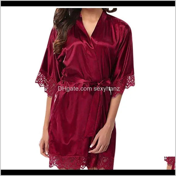 Womens Lady Lace Sleepwear Satin Nightwear Lingerie Suit Sexy Woman In Pajamas Seduction Pijama Gm 4Iw6S 8Kw3N