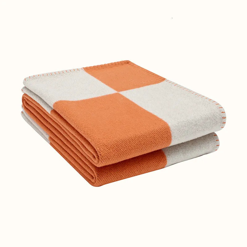 2021 Letter Cashmere Designer Blanket Soft Woolen Scarf Shawl Portable Warmth Thickening Plaid Sofa Bed Fleece Knitted Blanket 135-170CM