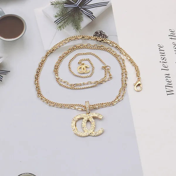 Luxury 18K Gold Plated Necklaces Jewlery Designer For Women Fashional Pendant Necklace Wedding Party Gift