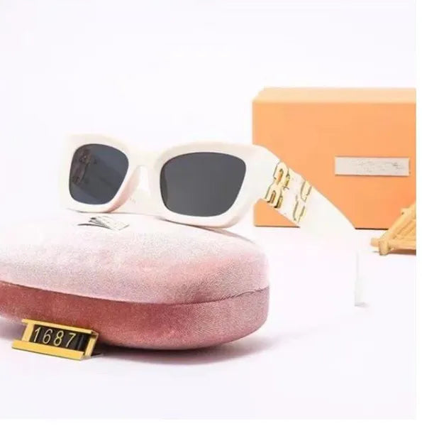 Miu sunglasses oval frame miu Sunglasses designer Women's radiation resistant personality Men's retro glasses board High grade high appearance value