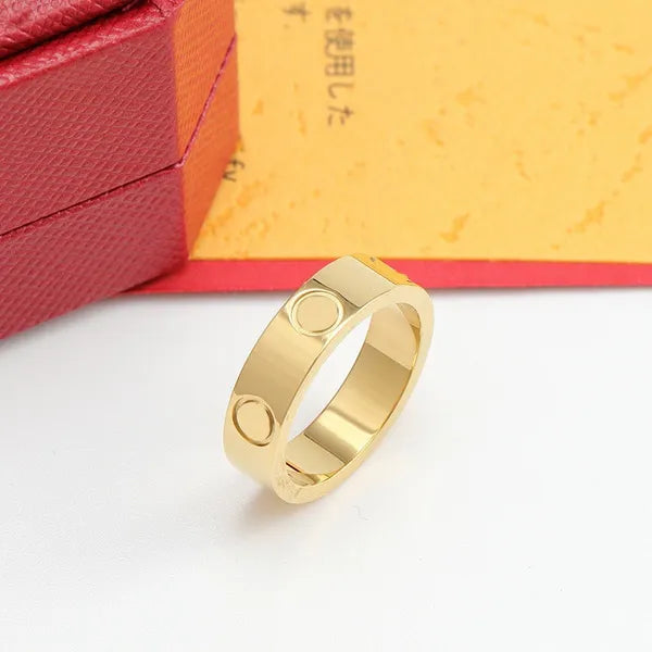 3mm 4mm 5mm 6mm titanium steel silver love ring men and women rose gold jewelry for lovers couple rings gift With drill wite box