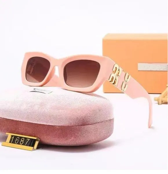 Miu sunglasses oval frame miu Sunglasses designer Women's radiation resistant personality Men's retro glasses board High grade high appearance value