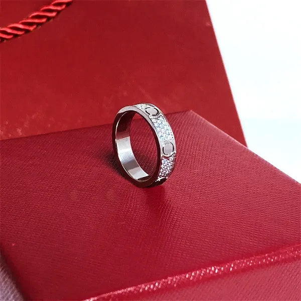 3mm 4mm 5mm 6mm titanium steel silver love ring men and women rose gold jewelry for lovers couple rings gift With drill wite box