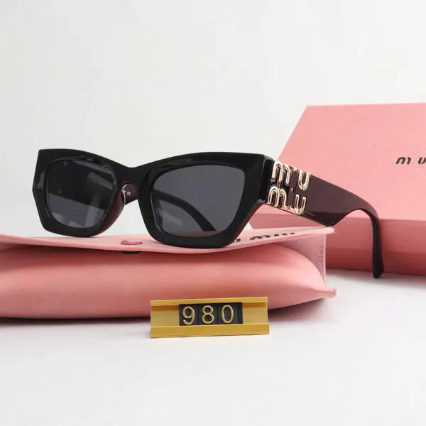 Miu sunglasses oval frame miu Sunglasses designer Women's radiation resistant personality Men's retro glasses board High grade high appearance value