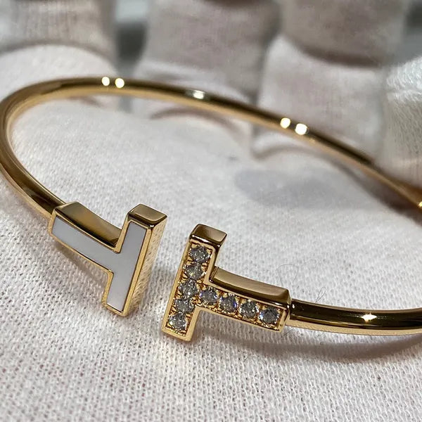 diamond bracelet designer bracelet T bracelet tennis bracelet 18k double T shaped womens bracelet jewlery designer for women heart bracelet gold bracelet women