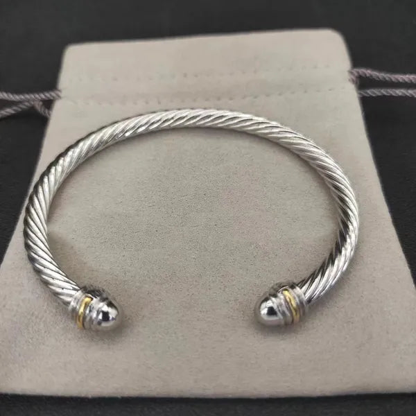 DY bracelet designer cable bracelets fashion jewelry for women men gold silver Pearl head cross bangle Bracelet open cuff dy jewelry man party christmas gift