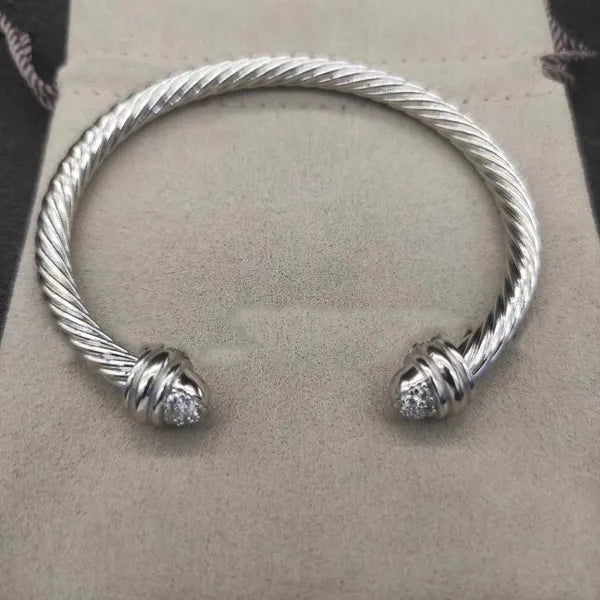 DY bracelet designer cable bracelets fashion jewelry for women men gold silver Pearl head cross bangle Bracelet open cuff dy jewelry man party christmas gift