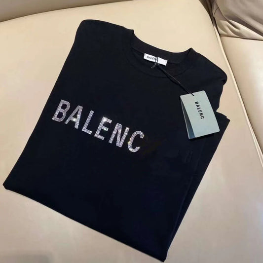 Summer Mens Designer T Shirt Balenciagas Rhinestone Casual Man Womens Tees Letters Print Short Sleeves Top Sell Luxury Men Hip Hop clothes paris fuu