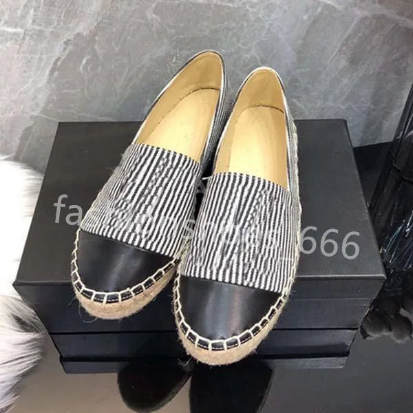 30 color Luxury Casual Women Shoes Espadrilles Summer Designers ladies flat Beach Half Slippers fashion woman Loafers Fisherman canvas Shoe with box size 35-41 1