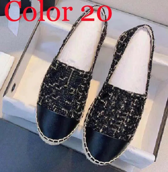 30 color Luxury Casual Women Shoes Espadrilles Summer Designers ladies flat Beach Half Slippers fashion woman Loafers Fisherman canvas Shoe with box size 35-41 1