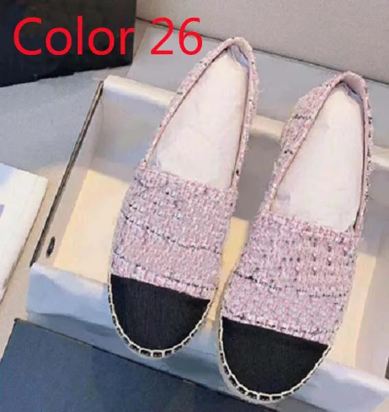 30 color Luxury Casual Women Shoes Espadrilles Summer Designers ladies flat Beach Half Slippers fashion woman Loafers Fisherman canvas Shoe with box size 35-41 1