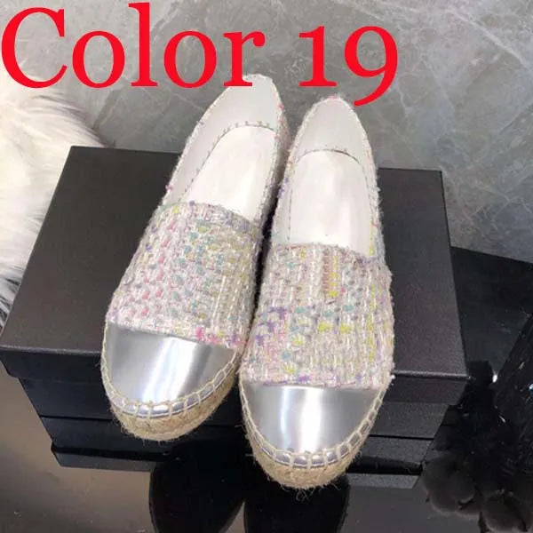 30 color Luxury Casual Women Shoes Espadrilles Summer Designers ladies flat Beach Half Slippers fashion woman Loafers Fisherman canvas Shoe with box size 35-41 1