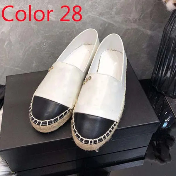 30 color Luxury Casual Women Shoes Espadrilles Summer Designers ladies flat Beach Half Slippers fashion woman Loafers Fisherman canvas Shoe with box size 35-41 1