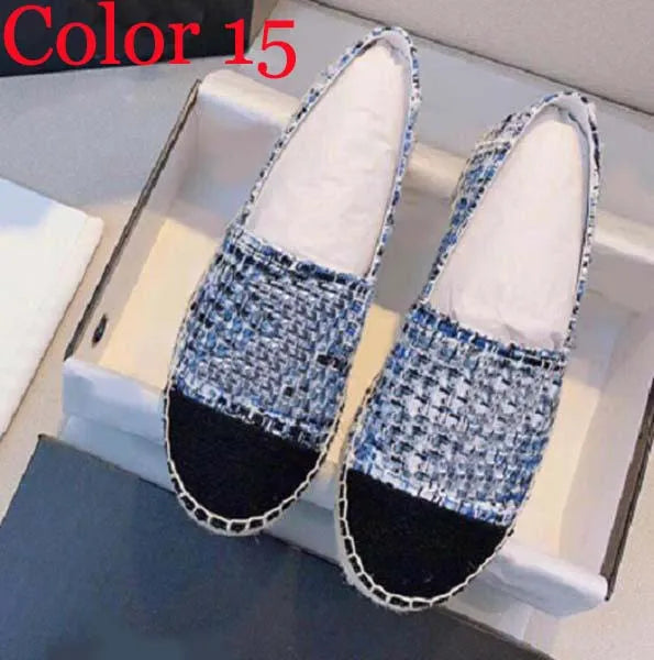 30 color Luxury Casual Women Shoes Espadrilles Summer Designers ladies flat Beach Half Slippers fashion woman Loafers Fisherman canvas Shoe with box size 35-41 1