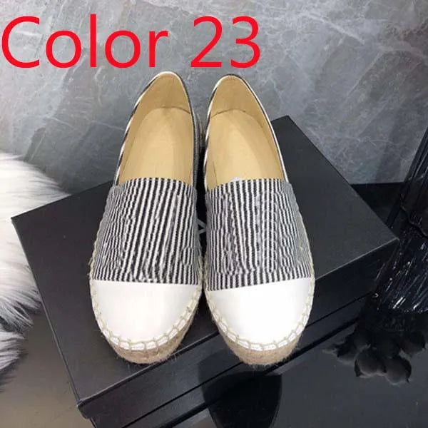 30 color Luxury Casual Women Shoes Espadrilles Summer Designers ladies flat Beach Half Slippers fashion woman Loafers Fisherman canvas Shoe with box size 35-41 1