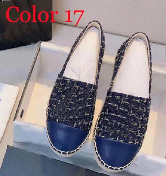 30 color Luxury Casual Women Shoes Espadrilles Summer Designers ladies flat Beach Half Slippers fashion woman Loafers Fisherman canvas Shoe with box size 35-41 1