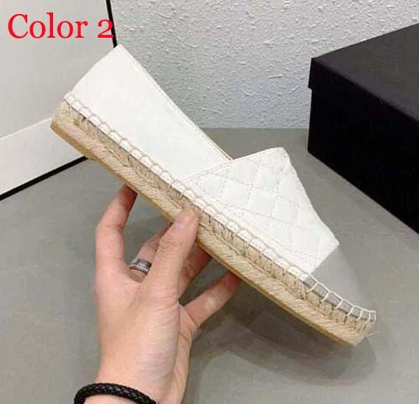 30 color Luxury Casual Women Shoes Espadrilles Summer Designers ladies flat Beach Half Slippers fashion woman Loafers Fisherman canvas Shoe with box size 35-41 1