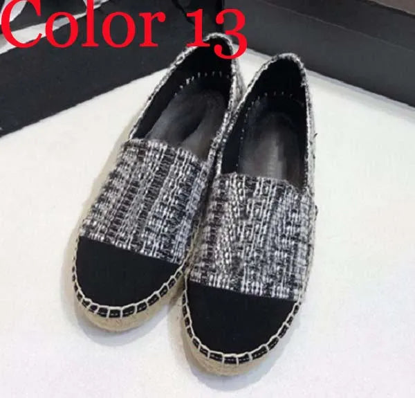 30 color Luxury Casual Women Shoes Espadrilles Summer Designers ladies flat Beach Half Slippers fashion woman Loafers Fisherman canvas Shoe with box size 35-41 1