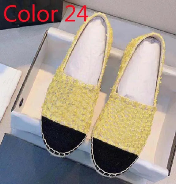 30 color Luxury Casual Women Shoes Espadrilles Summer Designers ladies flat Beach Half Slippers fashion woman Loafers Fisherman canvas Shoe with box size 35-41 1